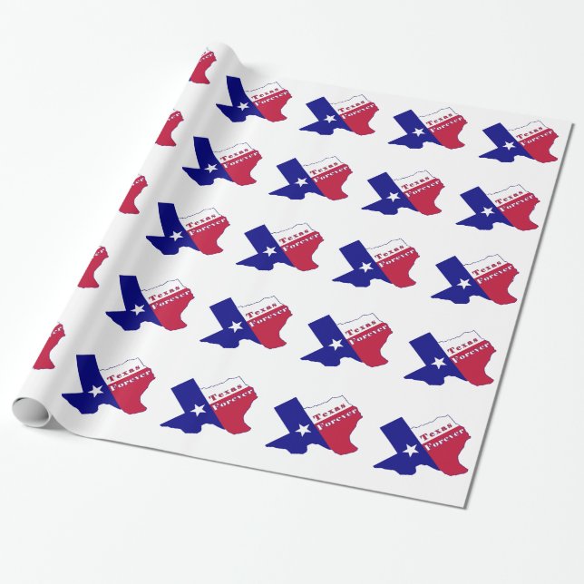 Texas Forever Flag Map Wrapping Paper (Unrolled)