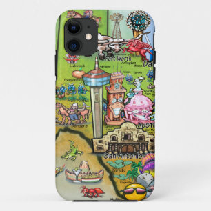 Texas Fun Map iPhone 11 Case