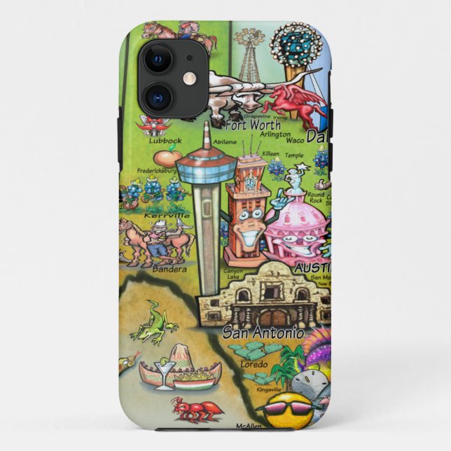 Texas Fun Map Case-Mate iPhone Case (Back)