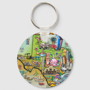 Texas Fun Map Key Ring