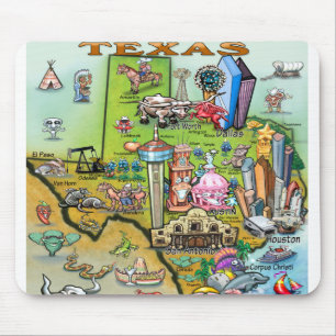 Texas Fun Map Mouse Pad