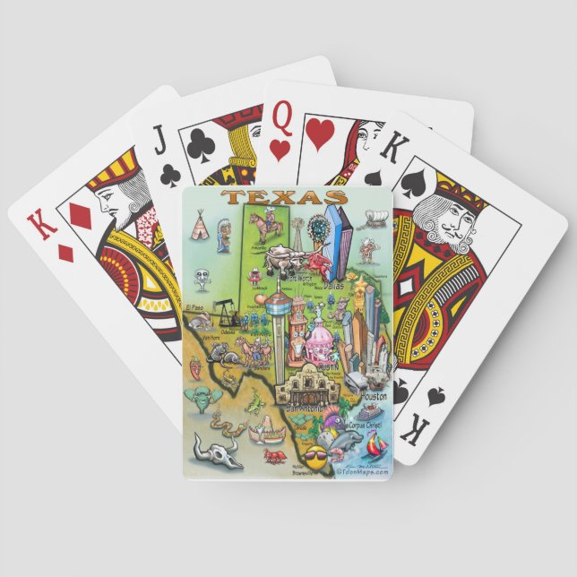Texas Fun Map Playing Cards (Back)