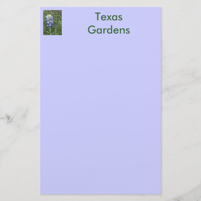 Texas Gardens - Bluebonnet Stationery (Front)
