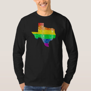 Texas Gay State Pride Rainbow Flag Map Gay Lesbian T-Shirt
