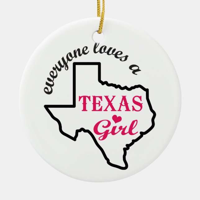 Texas Girl Ceramic Ornament (Front)