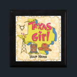 Texas Girl Gift Box<br><div class="desc">Texas Girl gift box, t-shirt and gifts by ArtMuvz Illustration. Personalise custom name Texas Girl t-shirts, gifts and apparel.</div>