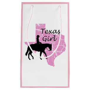 Texas Girl Horseback Pink SGB Small Gift Bag