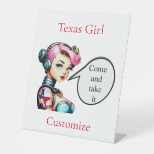 Texas Girl Thunder_Cove Pedestal Sign