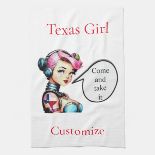 Texas Girl Thunder_Cove Tea Towel