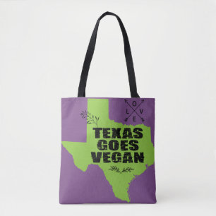 Texas Goes Vegan Tote Bag
