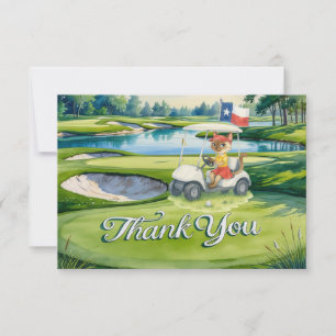 Texas Golfer Birthday Party on golf course Thank You Card