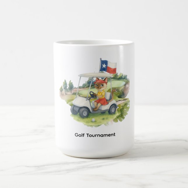 Texas golfer driving golf cart  coffee mug (Center)