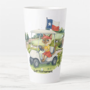 Texas golfer driving golf cart  latte mug
