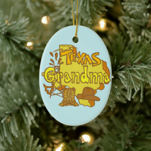 Texas Grandma Ceramic Ornament