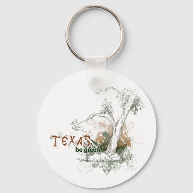 Texas Green Tree Keychain (Front)