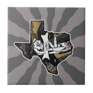 Texas Guitar Ceramic Tile