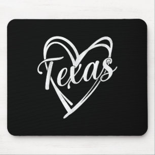 Texas Heart Name Design Retro Style Graphic Men Wo Mouse Pad