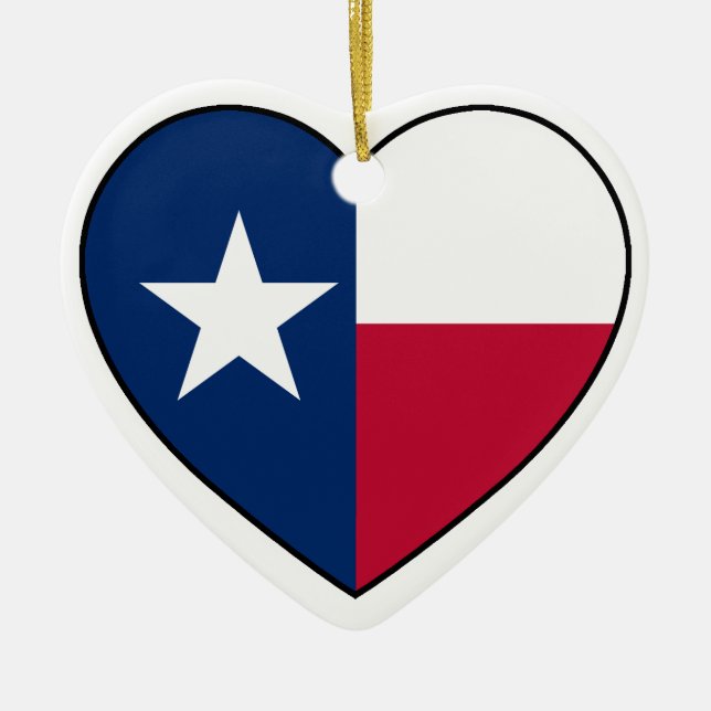 Texas Heart Ornament for Christmas Tree (Front)
