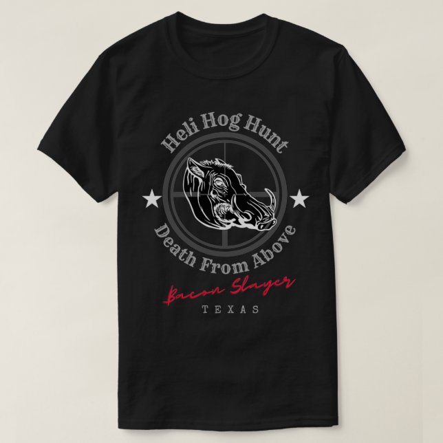 Texas Helicopter Hog Hunting Classic TShirt (Design Front)