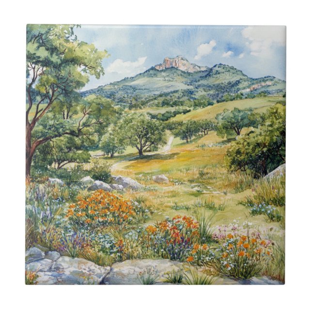 Texas Hill Country Ceramic Tile (Front)