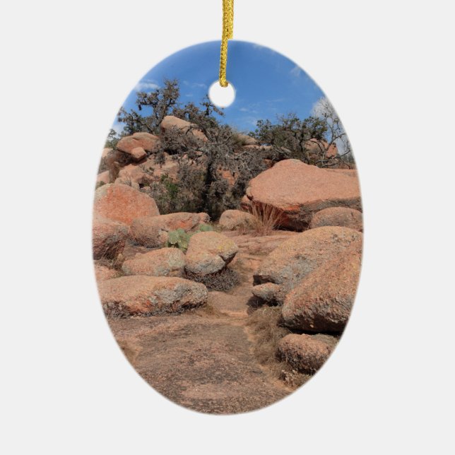Texas Hill Country Enchanted Rock State Park Ceramic Tree Decoration (Front)