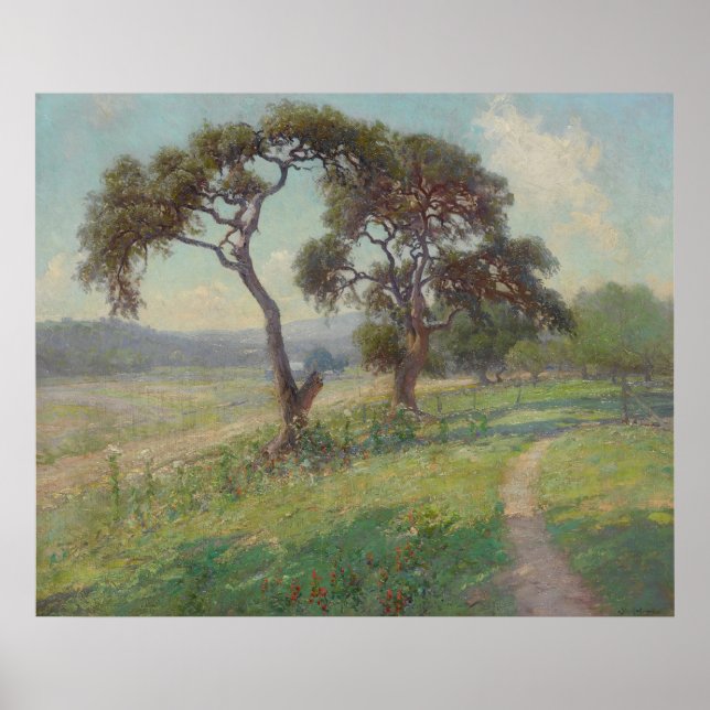 Texas Hill Country Landscape, Onderdonk Poster (Front)
