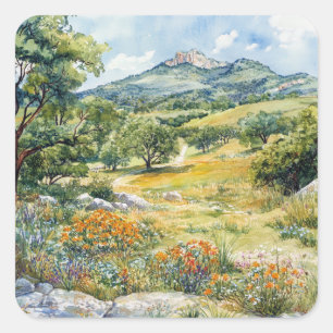 Texas Hill Country Square Sticker