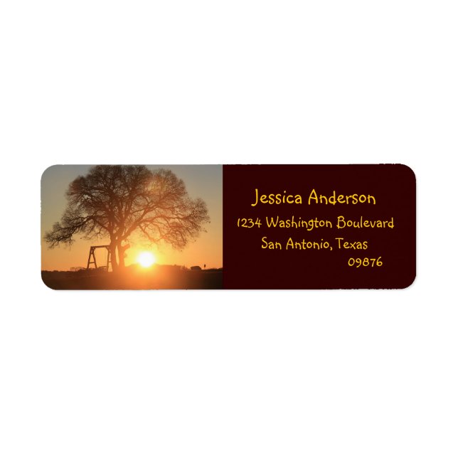 Texas Hill Country Sunrise, Return Address Labels (Front)