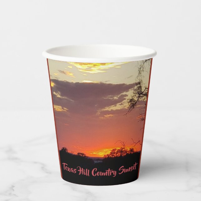 Texas Hill Country Sunset Paper cup (Front)
