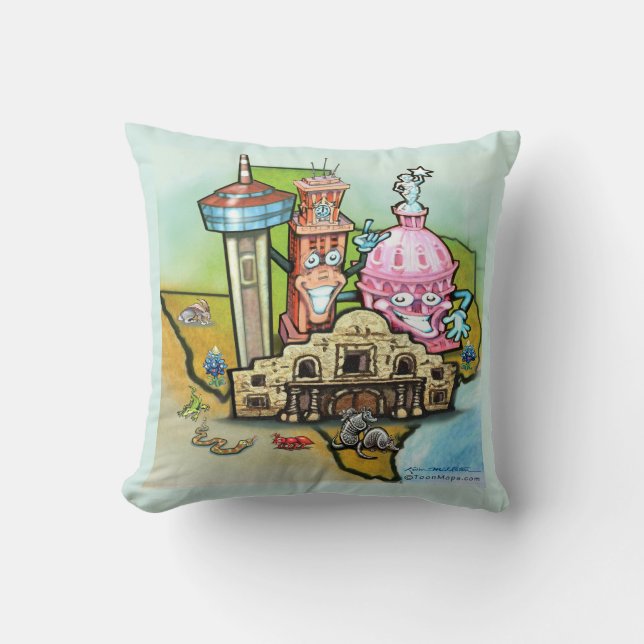 Texas Hill Country Throw Pillow (Front)