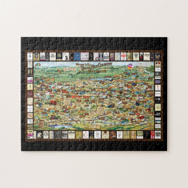Texas Hill Country Wine Trail Map Puzzle (Horizontal)