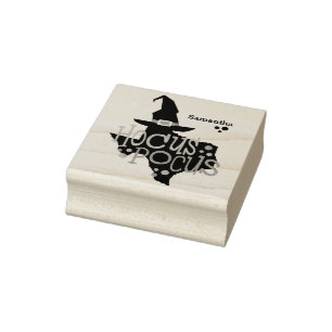 Texas Hocus Pocus Halloween Rubber Stamp
