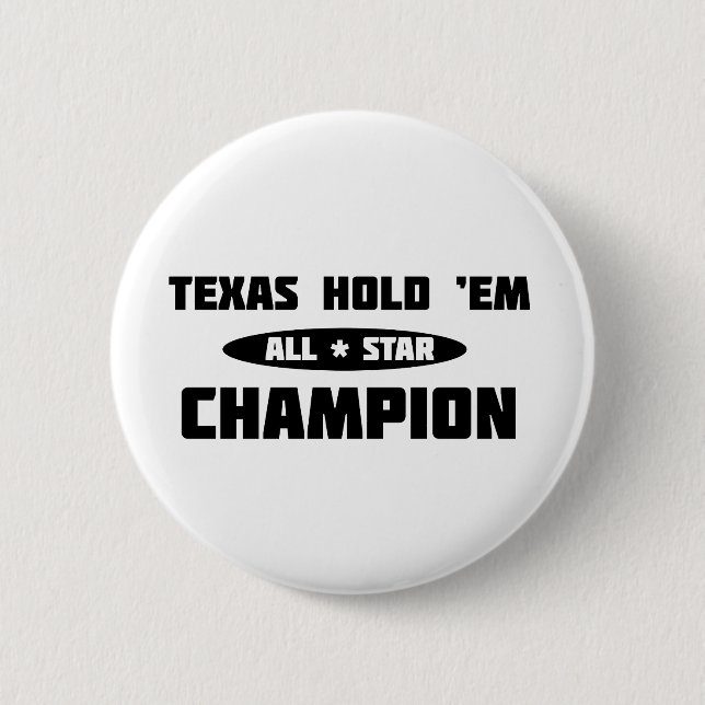 Texas Hold 'Em Champion 6 Cm Round Badge (Front)