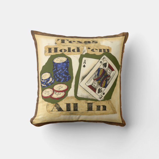 Texas Hold 'Em Hand with King and Ace Cushion (Front)