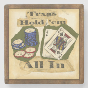 Texas Hold 'Em Hand with King and Ace Stone Coaster