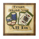 Texas Hold 'Em Hand with King and Ace Tile<br><div class="desc">You've been dealt a pretty good hand when an Ace and a King are your hole cards! Enjoy this painting of a Texas Hold 'em hand and poker chips. Go all in and purchase this piece today!</div>