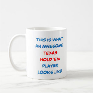 texas hold 'em player, awesome coffee mug