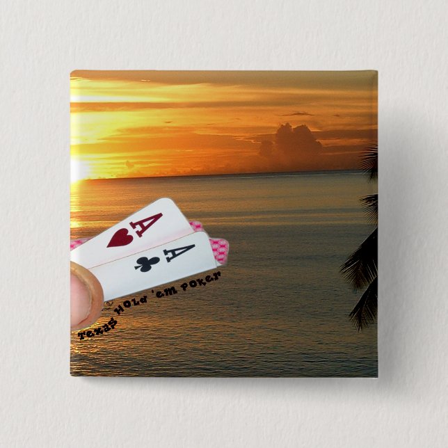 Texas Hold ‘em Sunset 15 Cm Square Badge (Front)