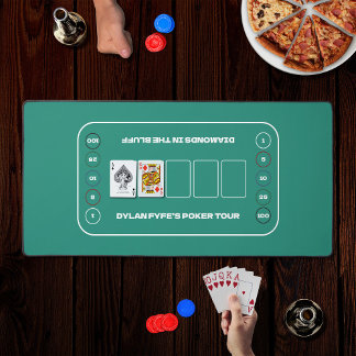 Texas Hold'em House Party Green White Poker Table Desk Mat