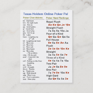 Texas Holdem Online Poker Pal Business Card