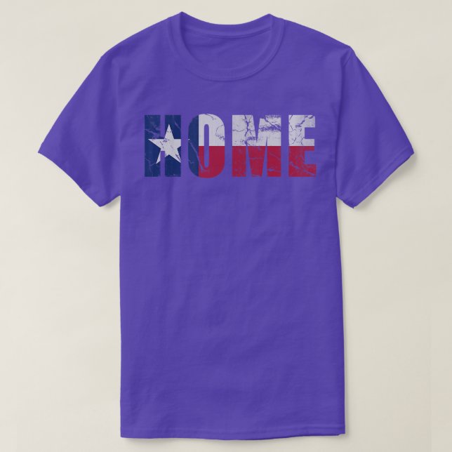 Texas Home Flag Texan Vintage Fade T-Shirt (Design Front)