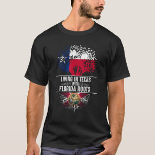 Texas Home Florida Roots State Tree Flag Love Gift T-Shirt