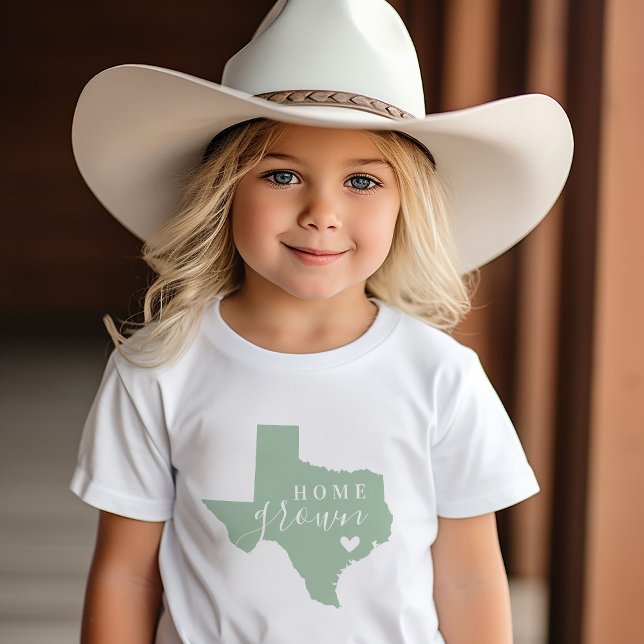 Texas Home Grown | Editable Colours State Map Baby T-Shirt (Creator Uploaded)