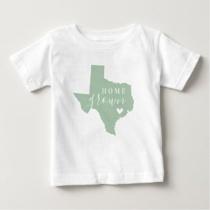 Texas Home Grown   Editable Colours State Map Baby T-Shirt