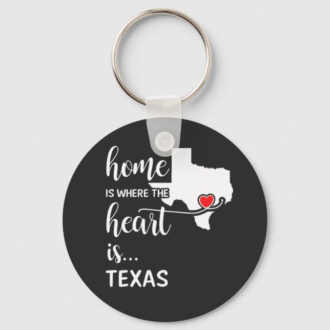 Texas home is where the heart is key ring (Front)
