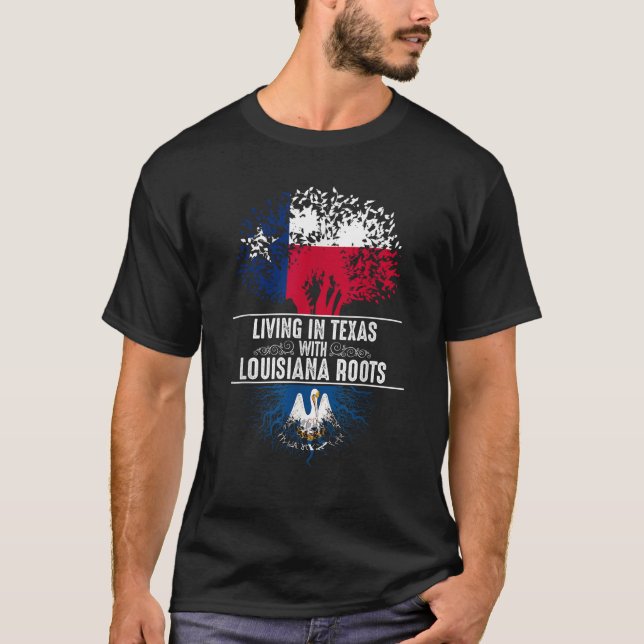 Texas Home Louisiana Roots State Tree Flag Shirt L (Front)
