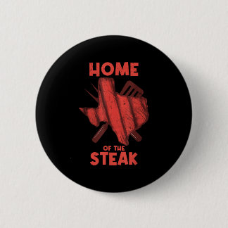 Texas - Home Of The Steak Barbecue Meat Grill Funn 6 Cm Round Badge
