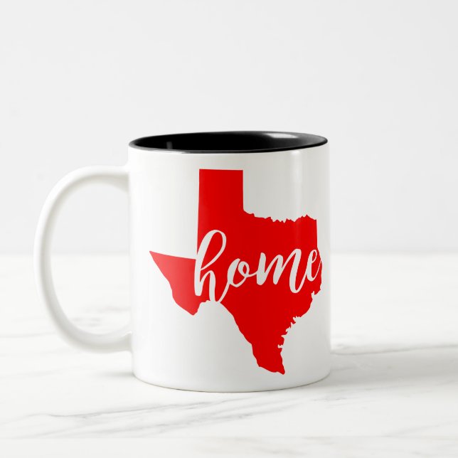 Texas Home #USAPatriotGraphics  ©WhiteTigerLLC.Com Two-Tone Coffee Mug (Left)