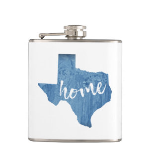 Texas Home Wood Grain Hip Flask