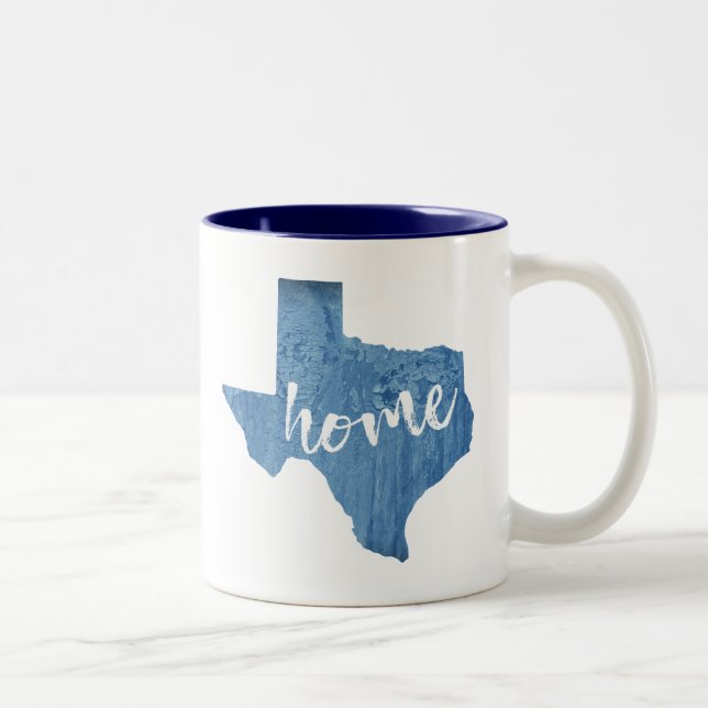 Texas Home Wood Grain Two-Tone Coffee Mug (Right)